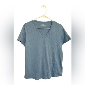 Vineyard Vines Women's Casual Knits Slub V-Neck Tee Newport Blue Size Small